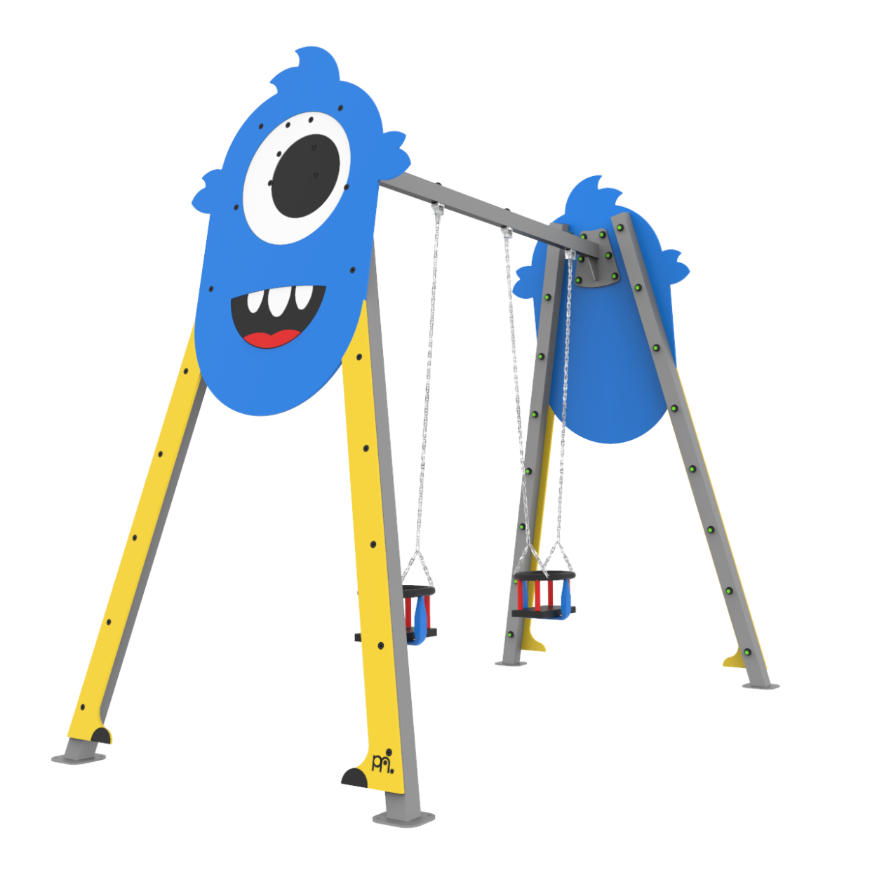 PLAYMAKER FACTORY  Μεταλλική κούνια δύο θέσεων νηπίων Monster